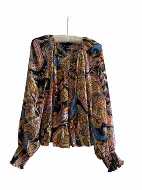 Sanctuary Multicolor Paisley V-Neck Blouse